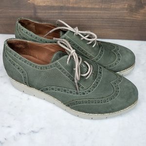 Ecco Oxford Green with glitter stripe women's shoes size EU 37